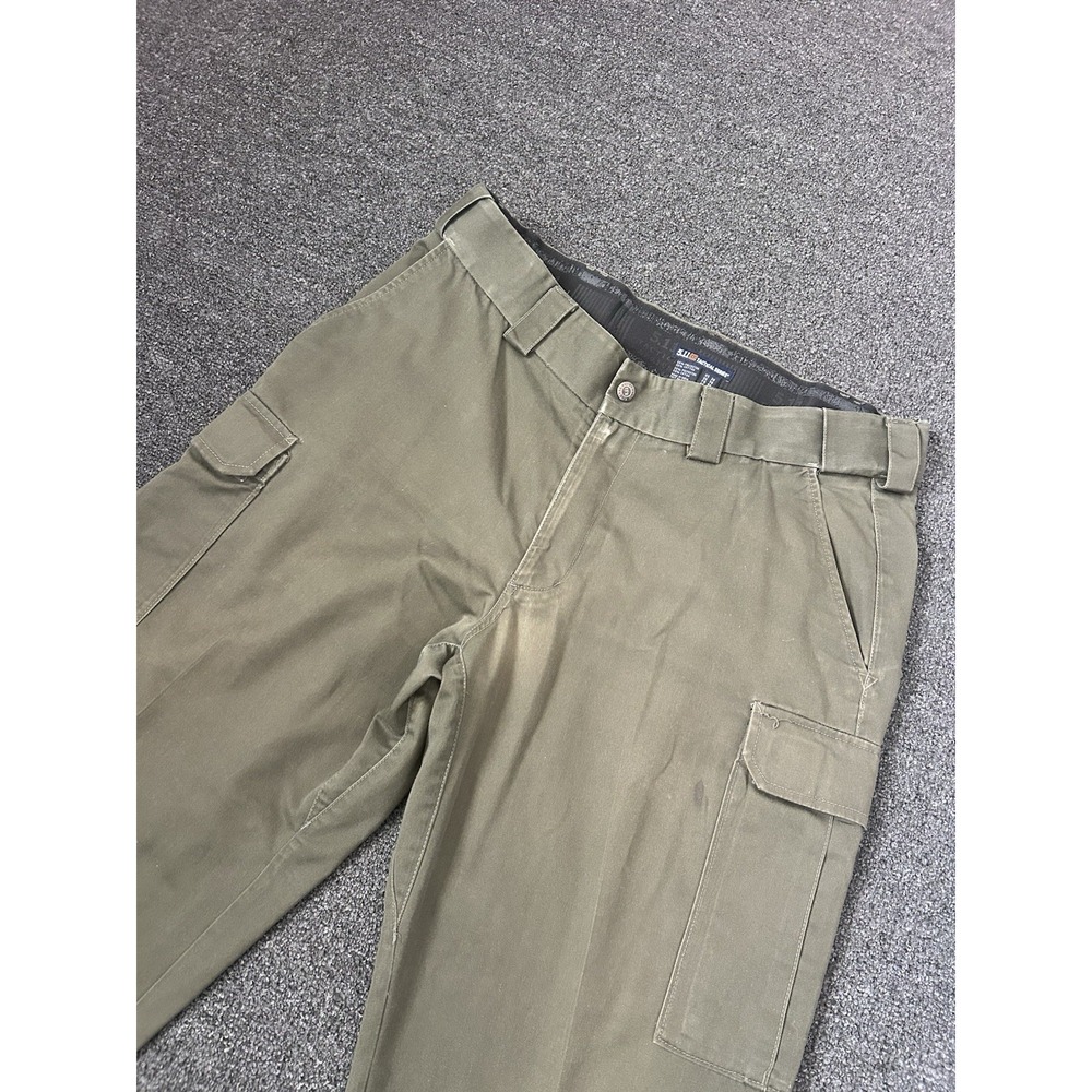5.11 Tactical Cargo Pants Olive Green Mens Size 38x30 Elastic Waist Band Utility